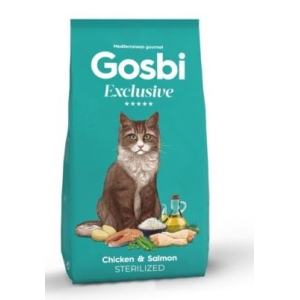 GOSBI EXCLUSIVE CAT STERILIZED сухой корм для кошек курица и лосось,400г