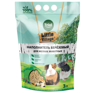 Наполнитель для мелких животных березовый серия LITTLE VILLAGE 3л