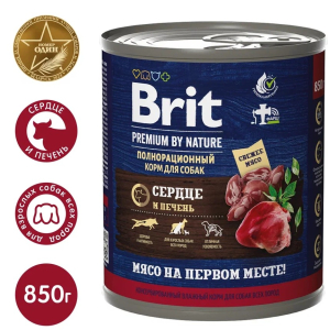 Brit Консерва для взрослых собак (сердце, печень), 850г