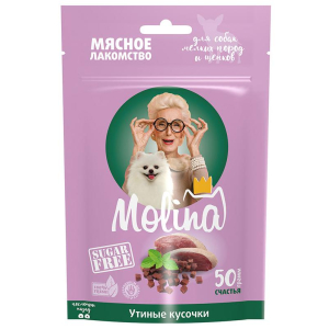 Molina Лакомство для щенков и собак мелких пород (утиные кусочки), 50г