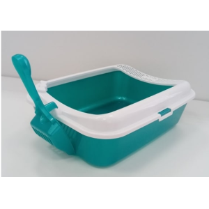 Туалет для кошек Сима Борт + Совок 39*30*14,5см цвет MIX (ГП)