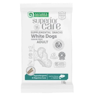 Nature's Protection Superior Care White Dogs Grain Free Hypoallergenic & Digestive Care лакомство для собак (Лосось), 110гр