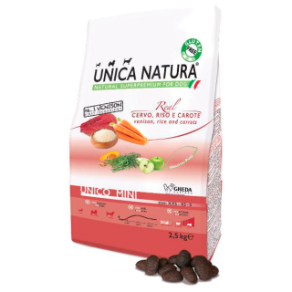 Unica Natura Корм сухой для собак миниатюрных и маленьких пород (оленина, рис, морковь), 800г