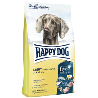 Happy Dog Корм сухой для взрослых собак, склонных к полноте (птица, лосось, рыба, ягненок, мидии), 4кг