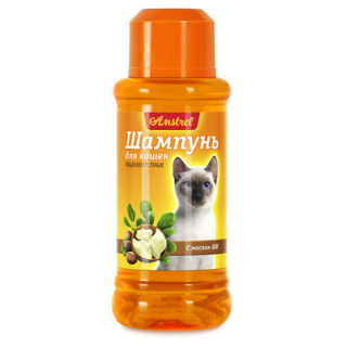 Amstrel Шампунь для гладкошерстных кошек (масло ши), 320мл