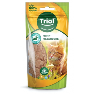 Triol Мясные медальоны из кролика с треской для кошек