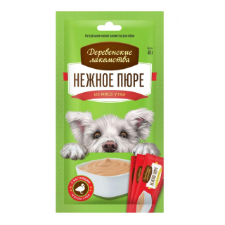 Деревенские лакомства Лакомство для собак (нежное пюре из мяса утки), 1шт