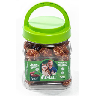 Molina Лакомство для собак (гантельки с уткой), 400г