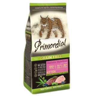 Primordial Cat Корм сухой беззерновой для котят (утка, индейка), 2кг