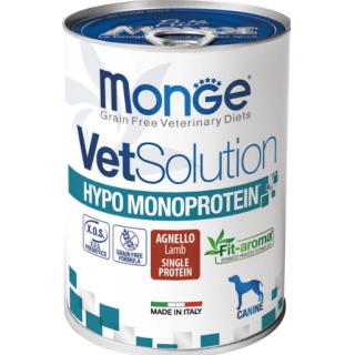 Monge VetSolution Dog Hypo Monoprotein LAMB для собак с ягнёнком снижения реакции пищевой непереносимости,400гр