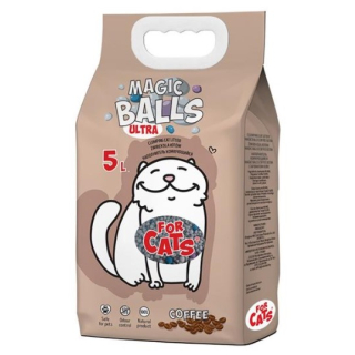 Наполнитель FOR CATS MAGIC BALLS Ultra комкующийся с ароматом кофе, 5л 