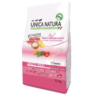 Unica Natura Корм сухой для собак средних, крупных и гигантских пород (ветчина, рис, картофель), 2,5кг