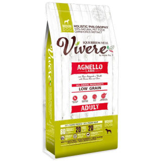 Vivere Корм сухой низкозерновой для взрослых собак средних пород (ягненок), 3кг