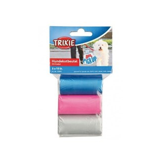 Trixie Пакеты для уборки за собаками, разноцветные с рисунком (М), 3х15шт 