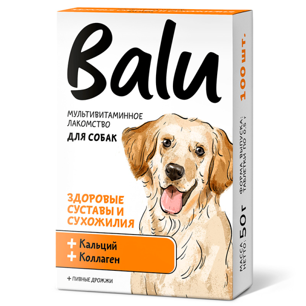 Balu "Здоровые суставы и сухожилия" Лакомство мультивитаминное для собак, 100шт