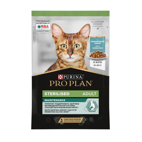 Purina Pro Plan Корм консервированный для стерилизованных кошек (океаническая рыба в желе), 85г