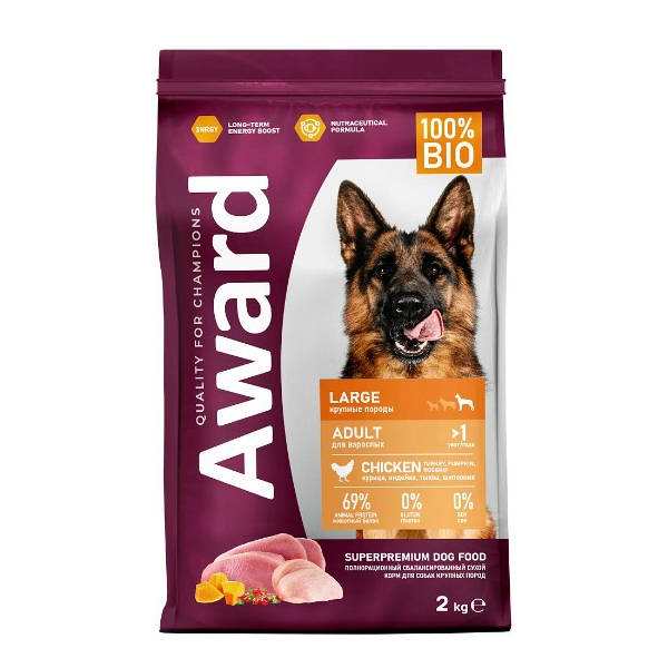 Award Adult Large Dog для взрослых собак всех пород (Курица, индейка)