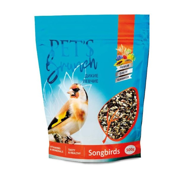 Pet's Brunch сухой корм для птиц "Рацион для диких певчих", 500гр