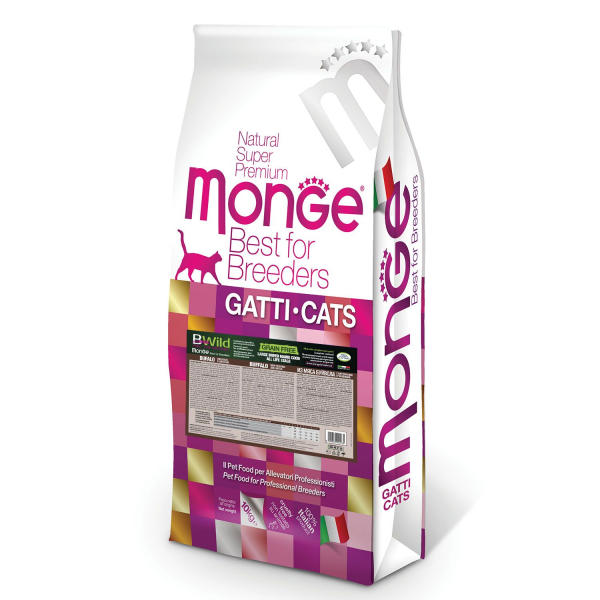 Сухой корм Monge Cat BWild GRAIN FREE для котят и крупных кошек, беззерновой, из мяса буйвола