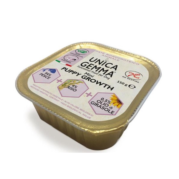 Unica Gemma Puppy Mini Growth Паштет для щенков мини пород (рыба), 150 гр