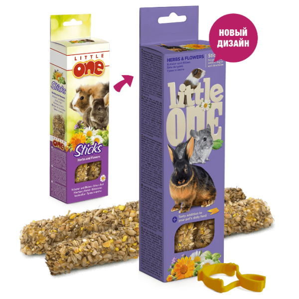 Little One Палочки для грызунов (с травами и цветами), 2х55г