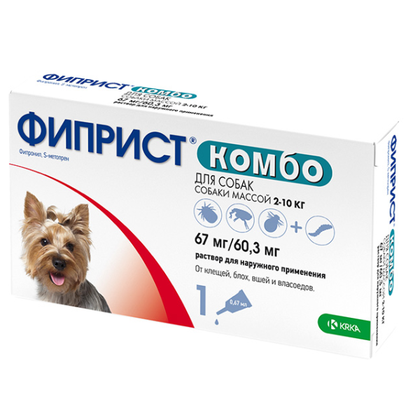 Фиприст Комбо для собак (Инсектоакарицидное средство), 1пип/упак