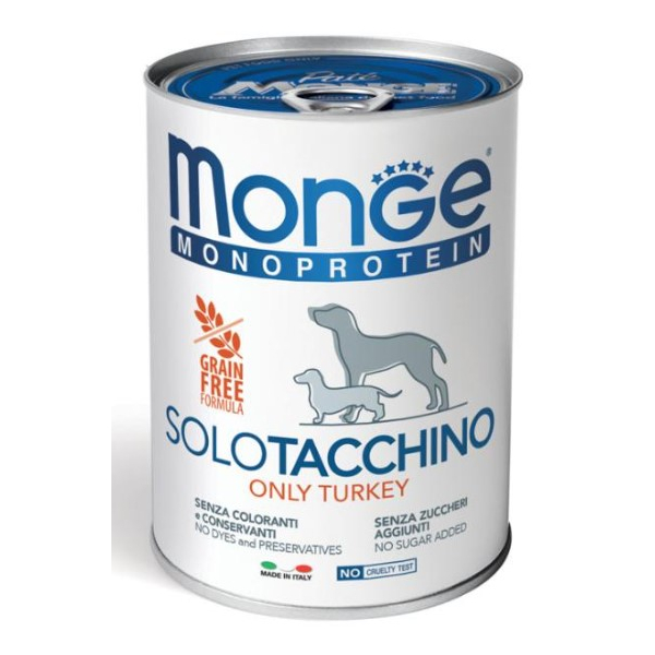 Monge Dog Monoprotein Монобелковый паштет для собак (Индейка), 400гр