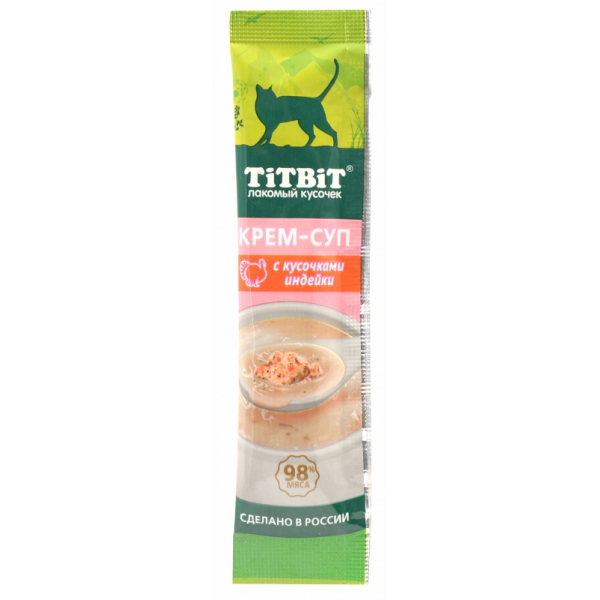 TiTBiT Лакомство для кошек (крем-суп с кусочками индейки), 10г
