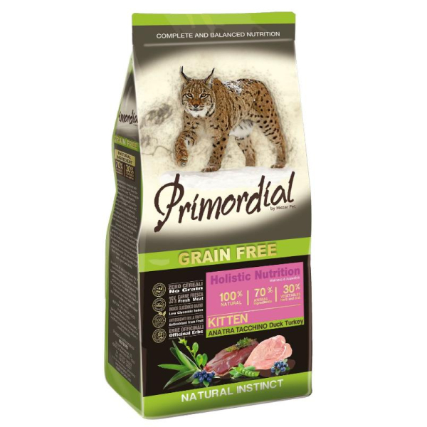 Primordial Cat Корм сухой беззерновой для котят (утка, индейка)