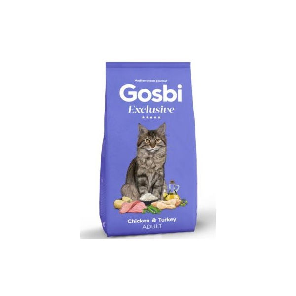 GOSBI EXCLUSIVE CAT ADULT сухой корм для кошек курица и индейка, 400г
