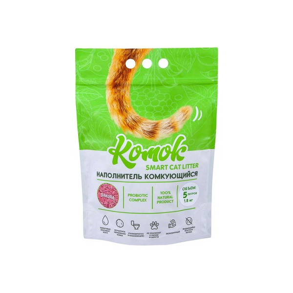 КОМОК Smart Cat Litter комкующийся соевый SAKURA 1,8кг (5л)