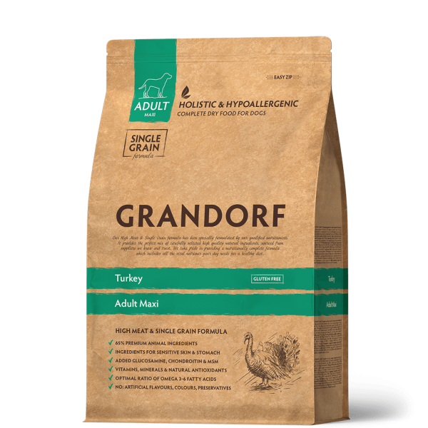 Grandorf Корм сухой беззерновой для собак крупных пород (индейка), 10кг