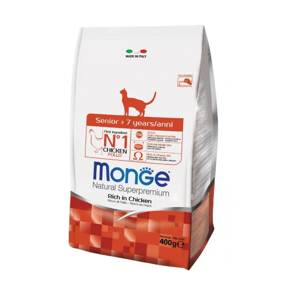 Monge Cat Daily Line Senior сухой корм для пожилых кошек, с курицей,0,4кг