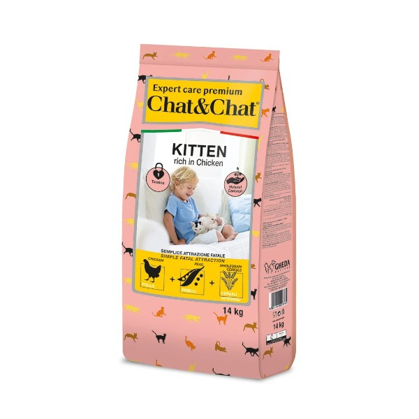 Chat&Chat Expert Сухой корм для котят (курица), 14кг