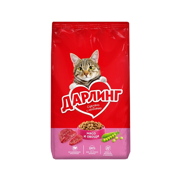 Дарлинг Корм сухой для кошек (мясо, овощи)
