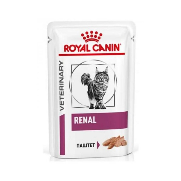 Royal Canin Renal Feline Корм диетический для взрослых кошек для поддержания функции почек, паштет, 0,085кг