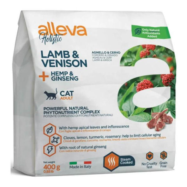 Alleva Holistic Корм сухой беззерновой для кошек (ягненок, оленина)