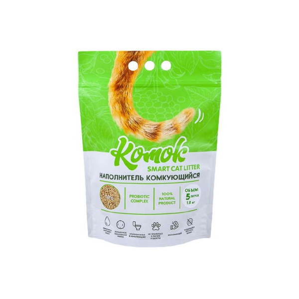 КОМОК Smart Cat Litter комкующийся соевый TOFU 1,8кг (5л)