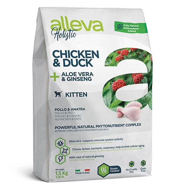 Alleva Holistic Корм сухой беззерновой для котят (курица, утка)