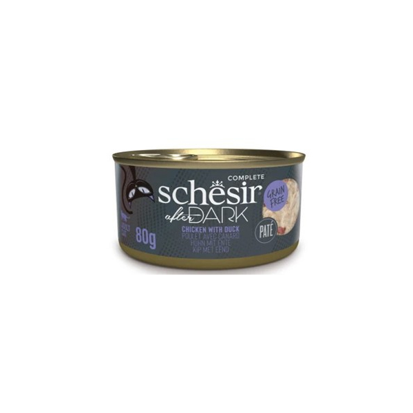 Schesir AFTER DARK паштет для кошек (курица, утка), 80 гр