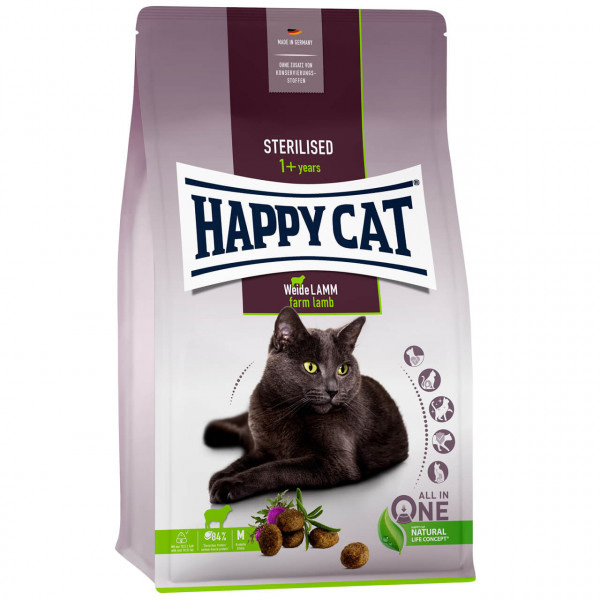 Happy Cat Корм сухой для стерилизованных кошек (пастбищный ягненок)