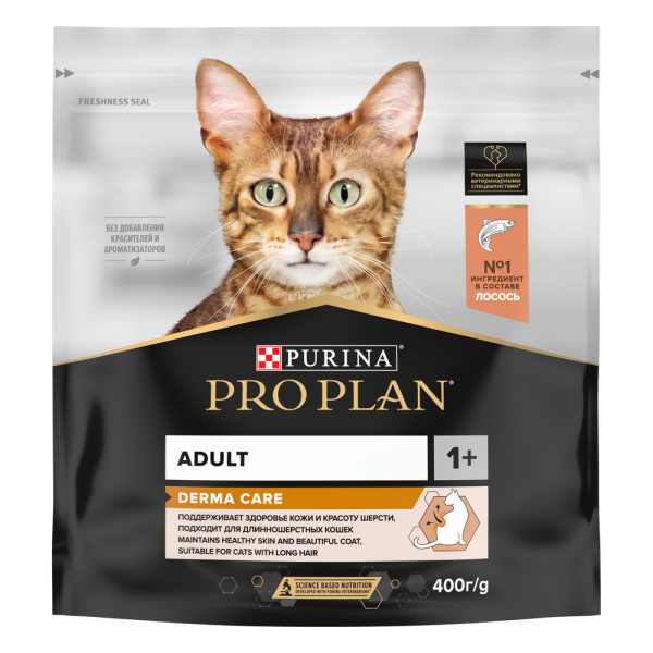 Purina Pro Plan Корм сухой для кошек, для здоровья кожи и шерсти (лосось)