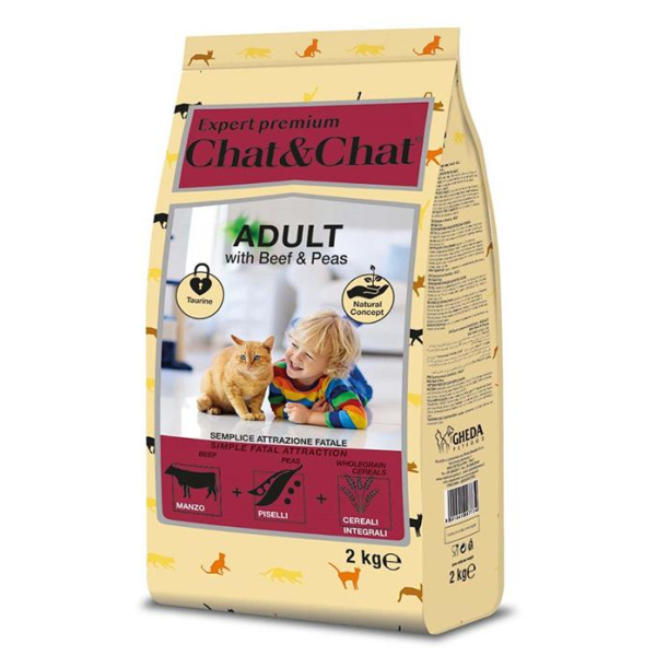 Chat&Chat Expert Корм сухой для кошек (говядина, горох)