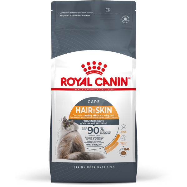 Royal Canin Hair&Skin Care Корм сухой для взрослых кошек для поддержания здоровья кожи и шерсти