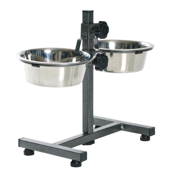 Стойка с мисками "TRIXIE" для собак, регулируемая,(2шт.)х1.8л/диам 21см, металл