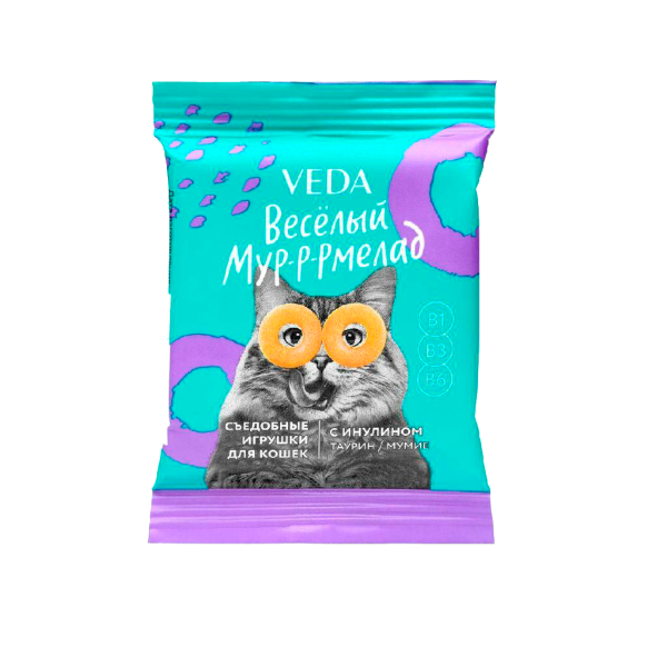Veda Веселый Мур-р-рмелад Лакомство для кошек (инулин), 6г