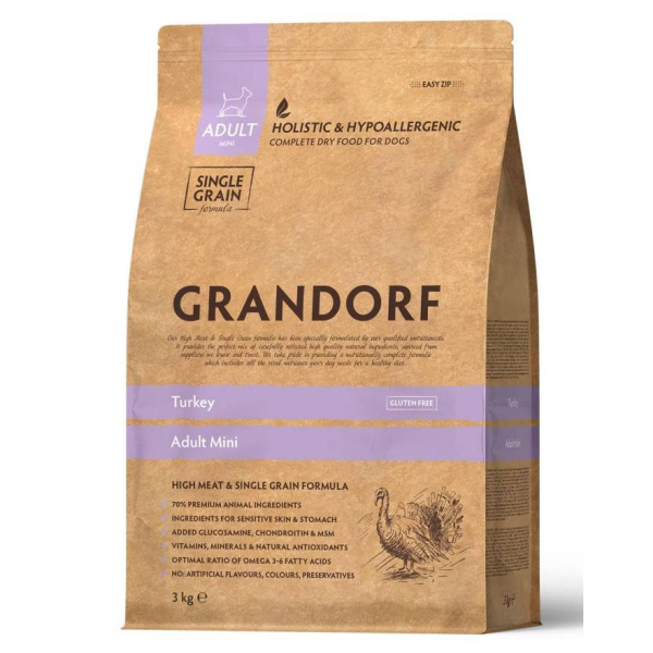 Grandorf Корм сухой гипоаллергенный для собак мелких пород (индейка)