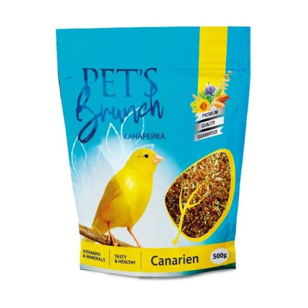 Pet's Brunch сухой корм для птиц "Рацион для канареек", 500гр