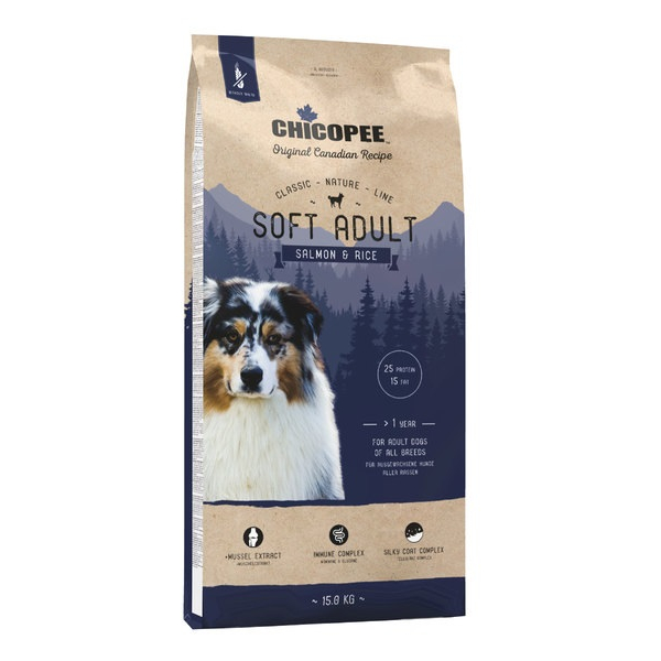Chicopee CNL Корм сухой для взрослых собак всех пород (лосось, рис), 2кг*2шт