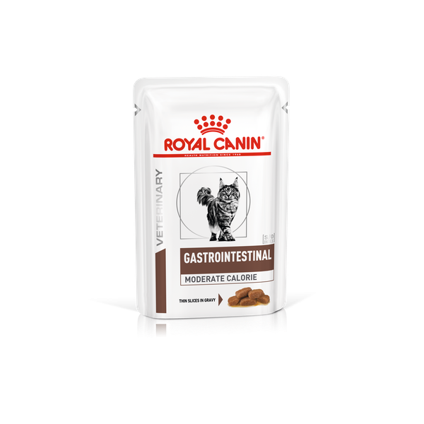 Royal Canin Gastrointestinal Moderate Calorie Корм консервированны для кошек с нарушениями пищеварения при панкреатите, соус, 0,085 кг